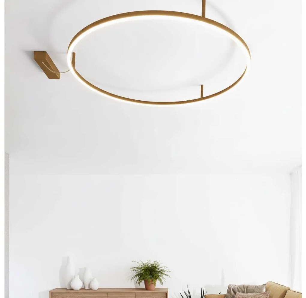 Ideal Lux - LED stropné svietidlo ORACLE SLIM LED/53W/230V 3000K pr. 90 cm zlaté