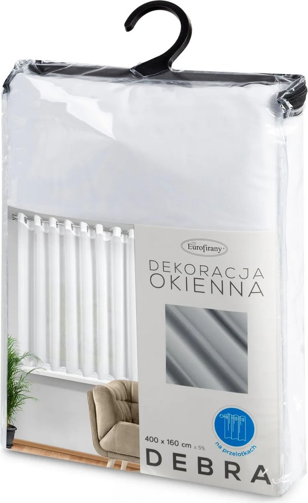 ZÁCLONA NA KRÚŽKOCH DEBRA 400X160 CM BIELA