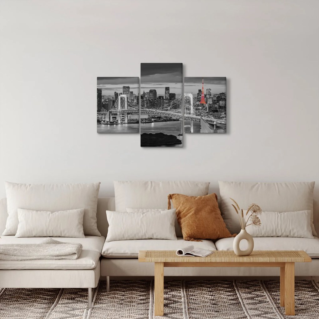 Obraz - Veľkomesto s červenou vežou (90x60 cm)