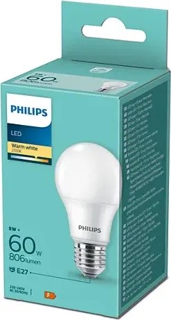 Philips 8719514257566 LED žiarovka E27 8W/60W 806lm A60 2700K