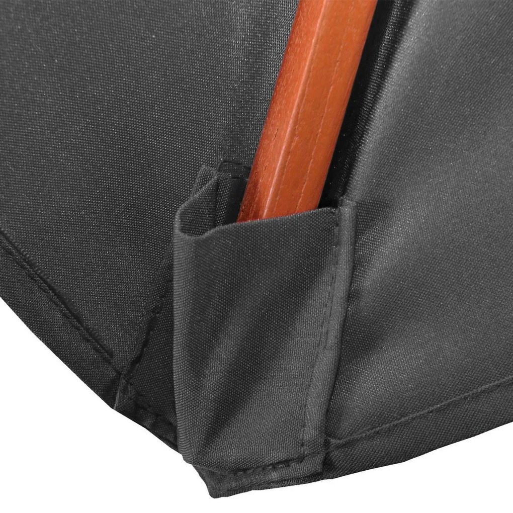 Slnečník Florida Ø 3m - polyester/drevo - antracit