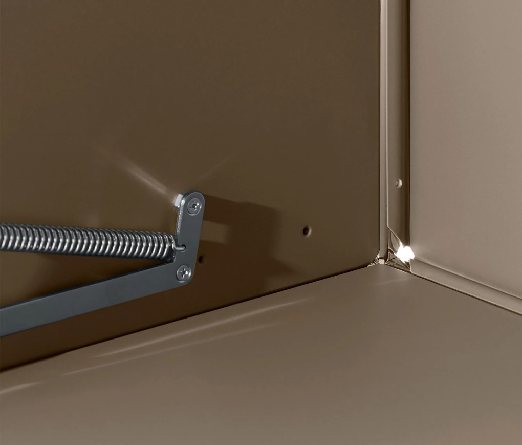 Nízky kovový stolík »CN3« s 3 výklopnými priečinkami, hnedosivý