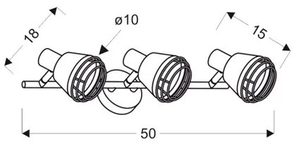 Bodové svietidlo NERIA 3xE14/40W/230V čierna/medená