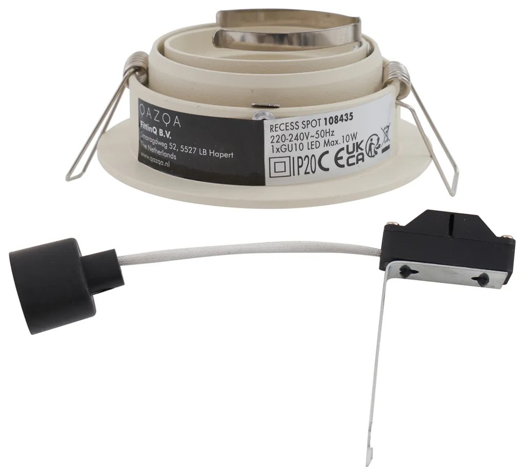 Sada 6 moderných zapustených bodových svetiel béžová GU10 50 mm otočné a naklápacie - Chuck