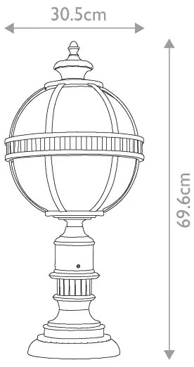 Elstead KL-HALLERON-3M - Vonkajšia lampa HALLERON 3xE14/60W/230V IP44