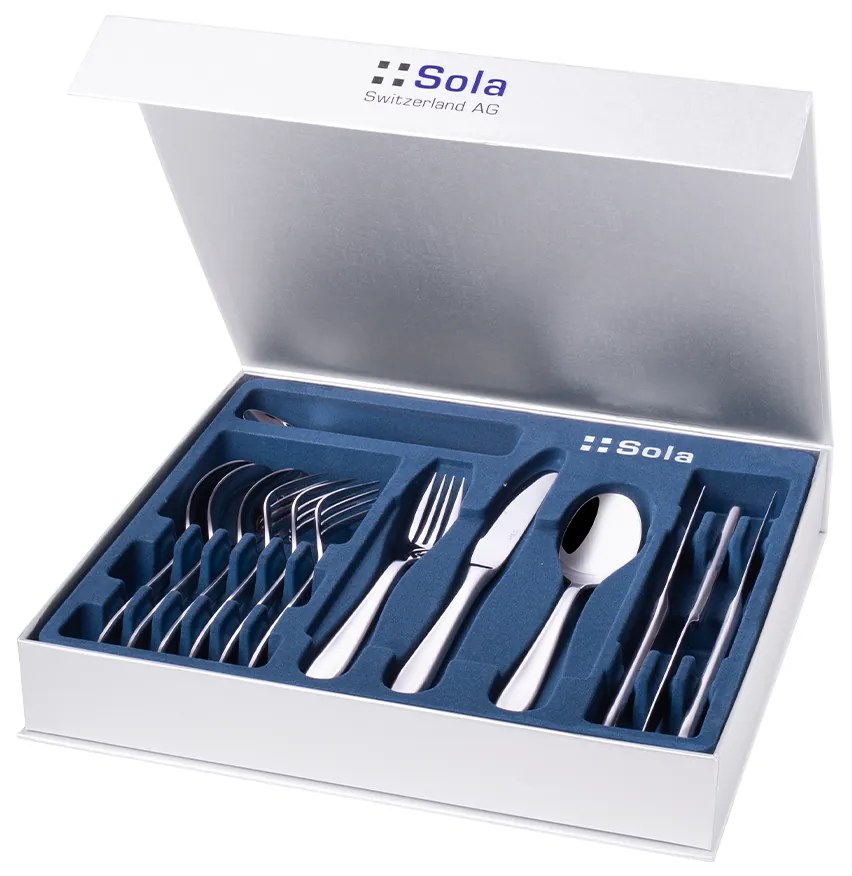 Príborový set 16 ks - Loop v striebornej magnetickej škatuľke - w0055