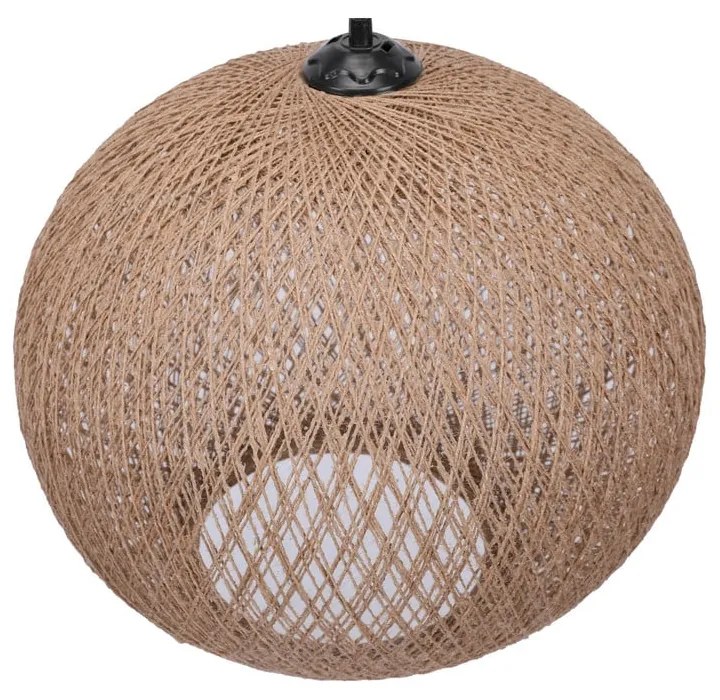 Béžové závesné svietidlo s tienidlom z juty ø 38 cm – Opviq lights