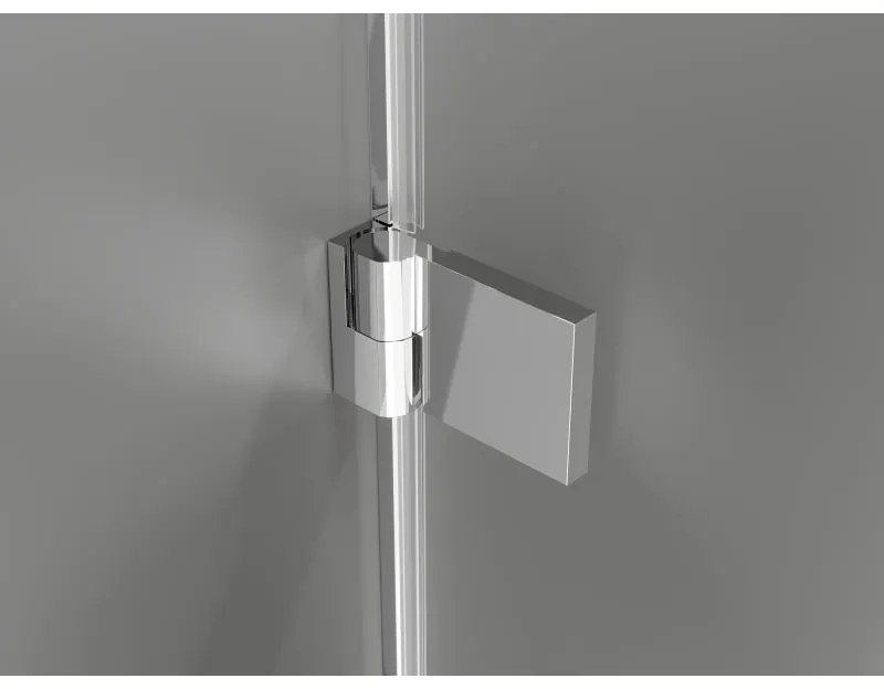 Mexen Lunar-B, pravostranný výklopný sprchový kút 90 x 90 cm, 8mm číre sklo, chrómový profil, 832-090-090-01-00-P