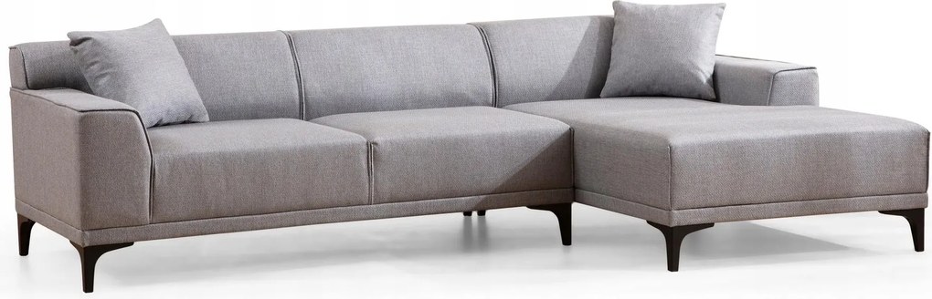 Rohová sedačka Petrafonzo (p) (svetlosivá čierna)