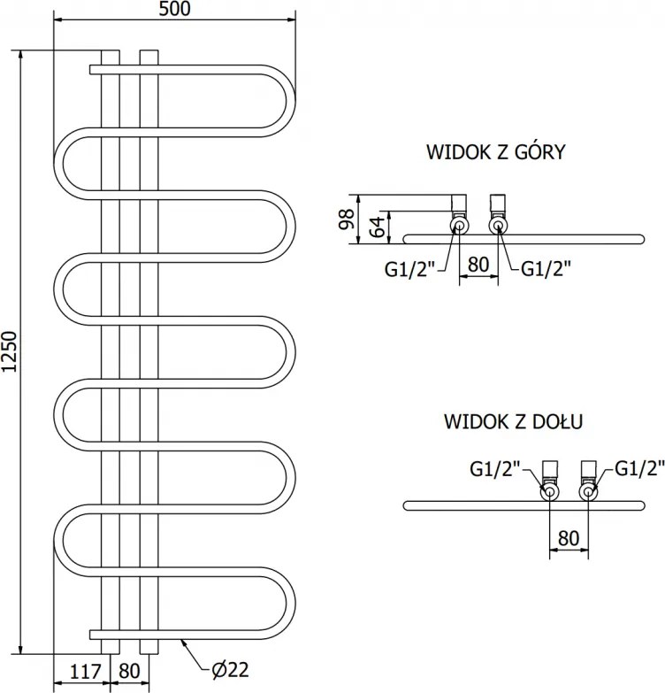 Mexen Kiso, elektrické vykurovacie teleso 1200 x 500 mm, 300 W, biela, W114-1250-500-2300-20