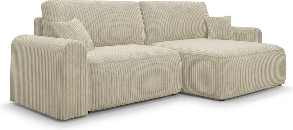 Rozkladacia obojstranná sedacia súprava do L NORDEN TILIA 250x140 cm, krémová