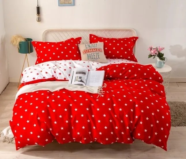 Sendia Textil HVIEZDA ČERVENÁ foto obliečky Rozmer obliečok: 200x220 cm, Obsah balenia: 6 Set Balenie