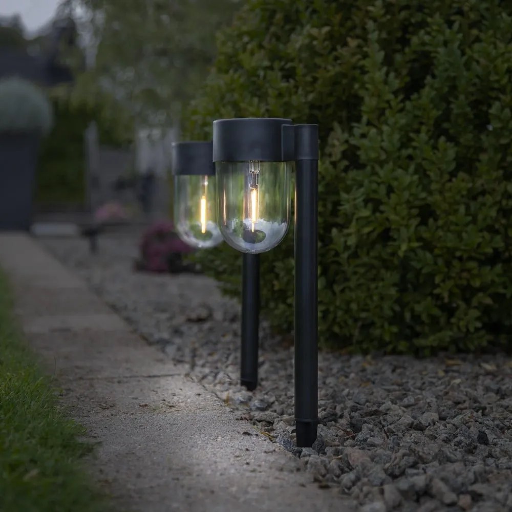 Súprava 2 vonkajších solárnych LED svietidiel Star Trading Cupolai, výška 30 cm