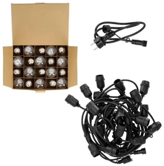 LED Vonkajšia dekoračná reťaz BAJA ST64 20xE27/1W/230V 10,9m IP44 teplá biela