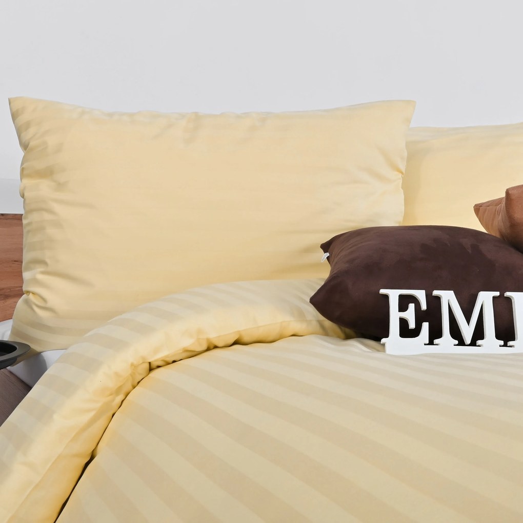 Obliečky damaškové zlaté EMI: Francúzsky set1 200x220 + 2x (70x90)