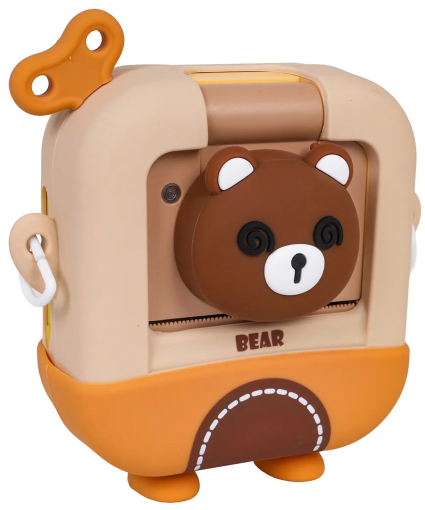 Detský fotoaparát s tlačiarňou – Medveď alebo Kačka + fixky a nálepky Tvar: Kačka