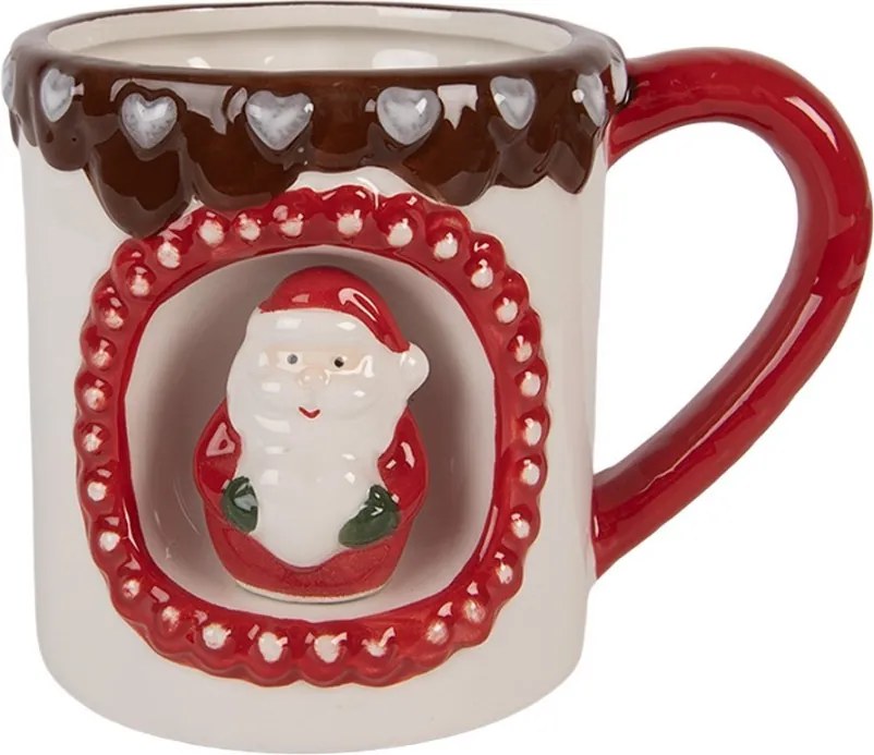 Biely vianočný keramický hrnček Santa Claus - 14*10*10 cm / 375 ml