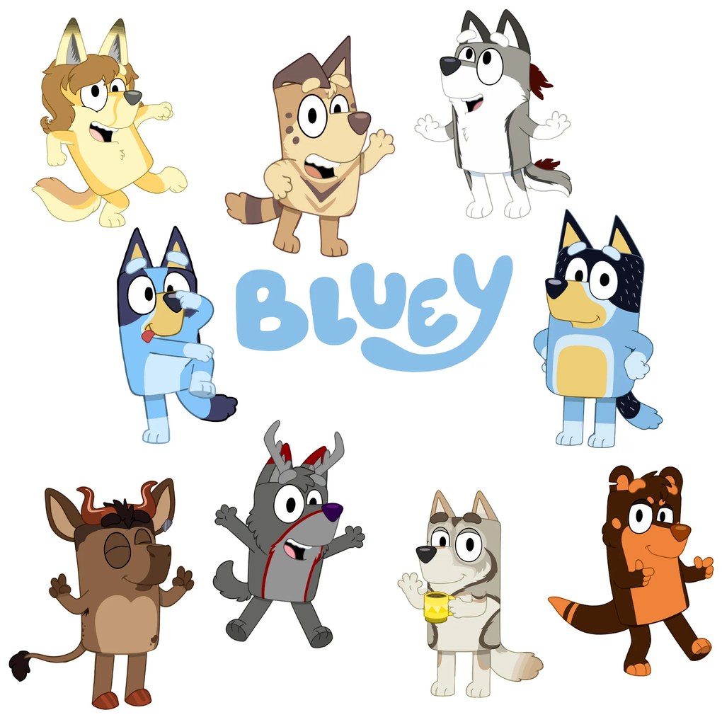 Textilná nálepka na stenu "Bluey 2"