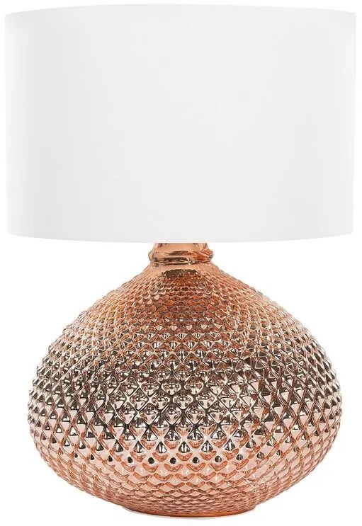 Sklenená medená stolná lampa MADON Beliani