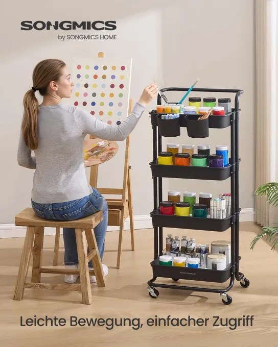 Pojazdný regál čierny BSC077BZ01