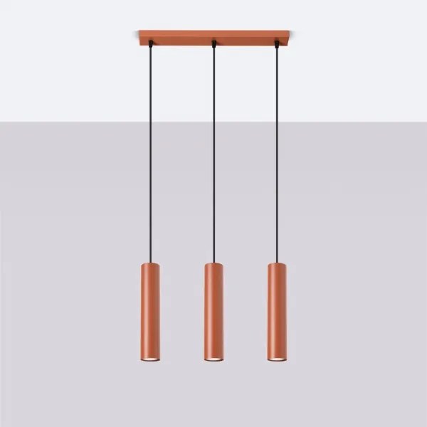 Sollux SL.1491 - Luster na lanku LAGOS 3xGU10/10W/230V červená