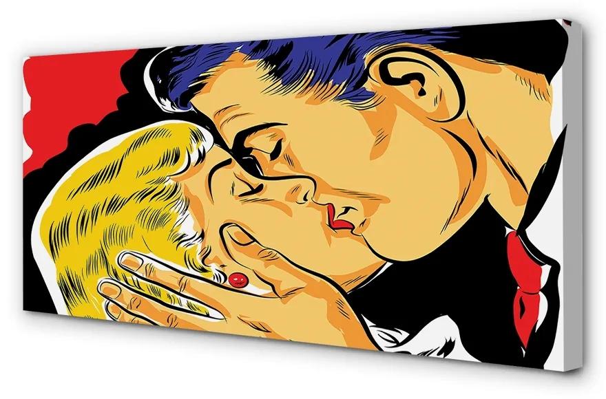 Obraz canvas ľudia pobozkať 100x50 cm