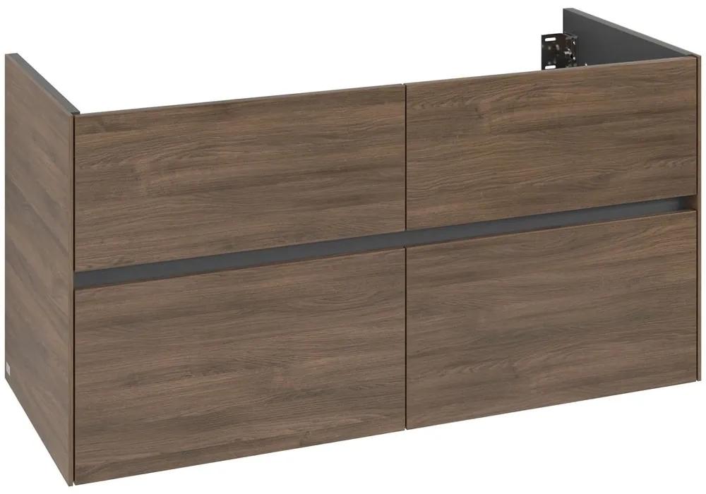 VILLEROY &amp; BOCH Collaro závesná skrinka pod umývadlo, 4 zásuvky, 1196 x 498 x 603 mm, Arizona Oak, C14000VH