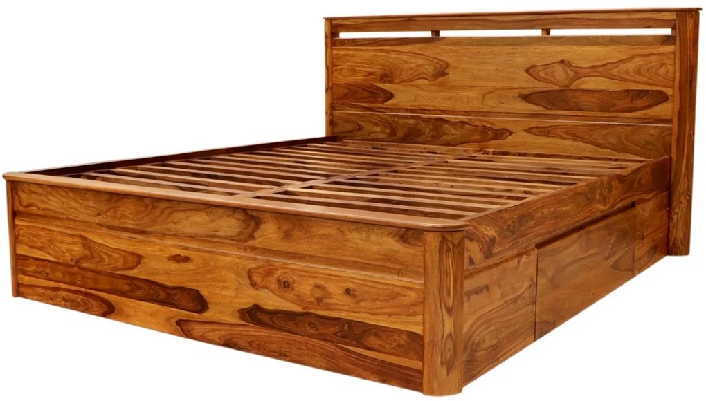 furniture-nabytek.cz - Posteľ z masívu s úložným priestorom 180x200 z dreva palisander