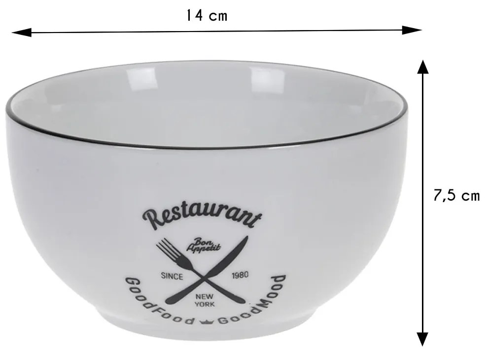 Biela porcelánová miska -Restaurant  14 cm