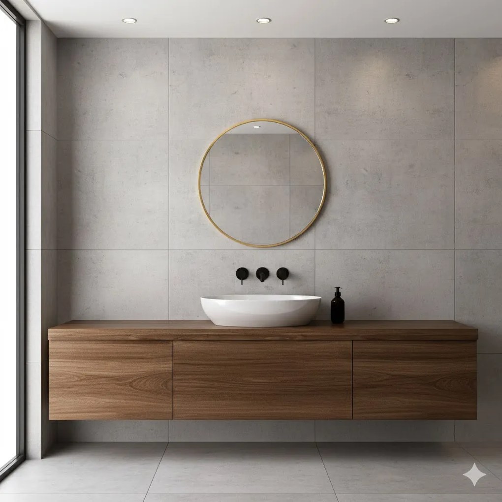 Erga Round, okrúhle zrkadlo 100cm, zlatý rám, ERG-V01-ROUND-1010-GD