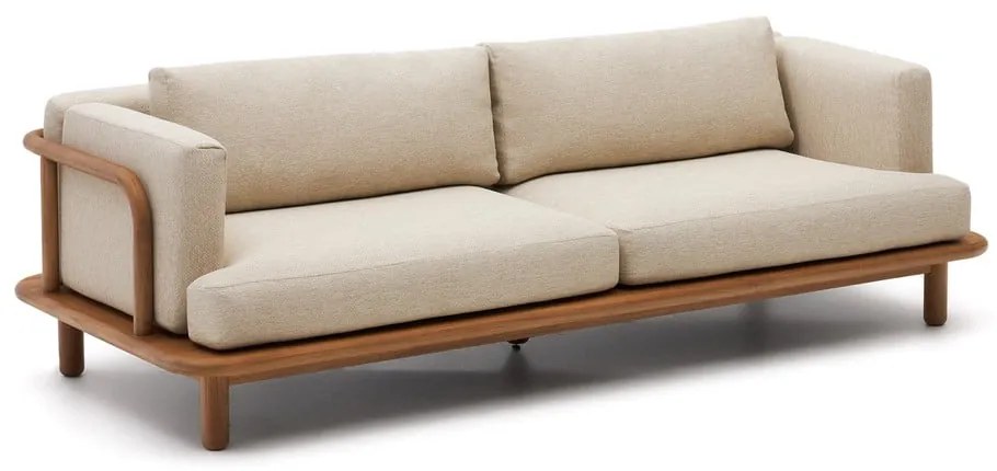 Záhradná pohovka z tíkového dreva v béžovo-prírodnej farbe Turqueta – Kave Home