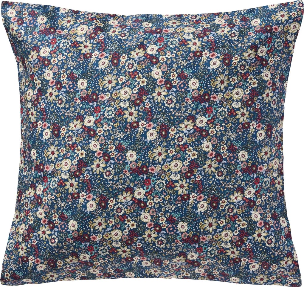 Ib Laursen Bavlnený poťah na vankúš Blue / flowers 60 × 60 cm