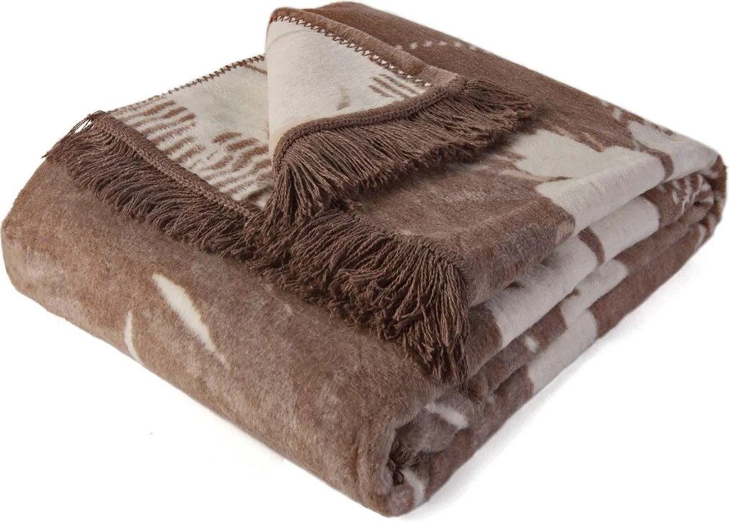 BAVLNENÁ DEKA LEAF 150X200 CM VZROVOVANÁ