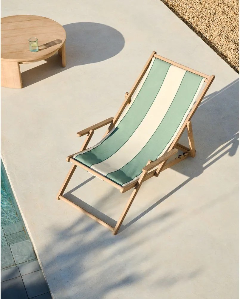 Zelené drevené záhradné ležadlo Vilara – Kave Home