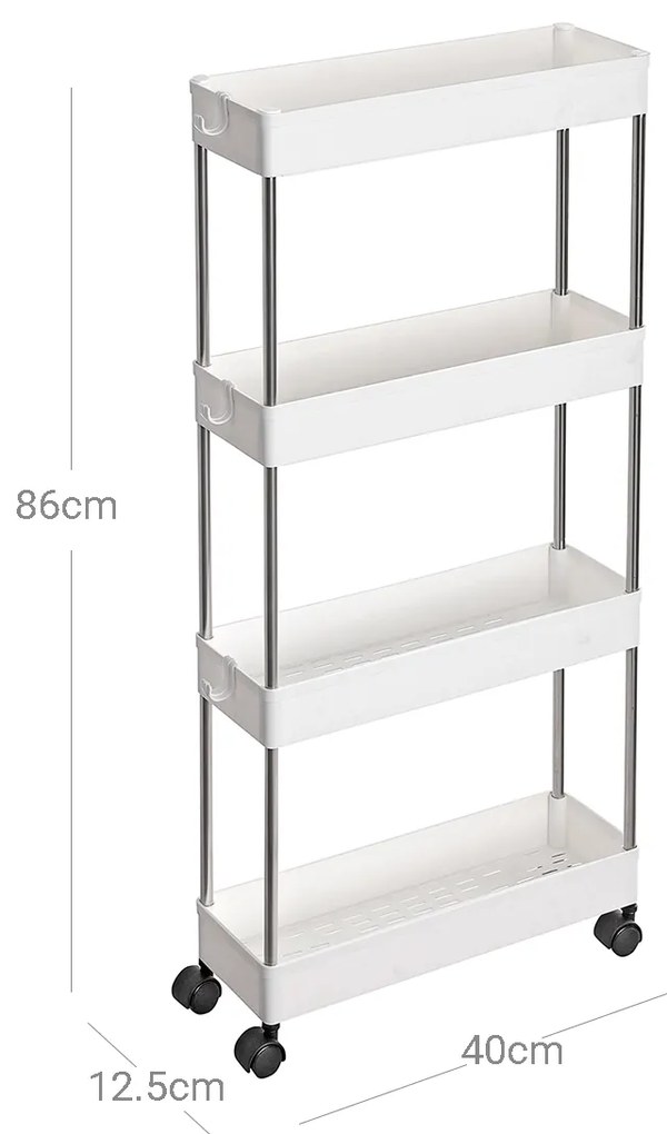 Regál na kolieskach VOXO II biely