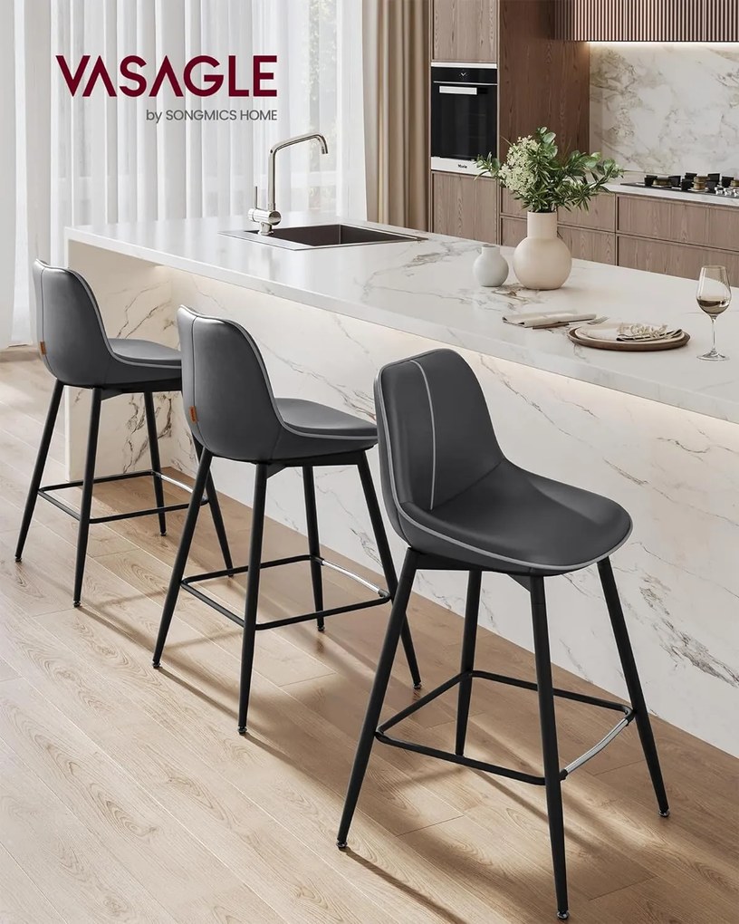 Súprava dvoch barových stoličiek VASAGLE PLACES II 98,5 cm čierna
