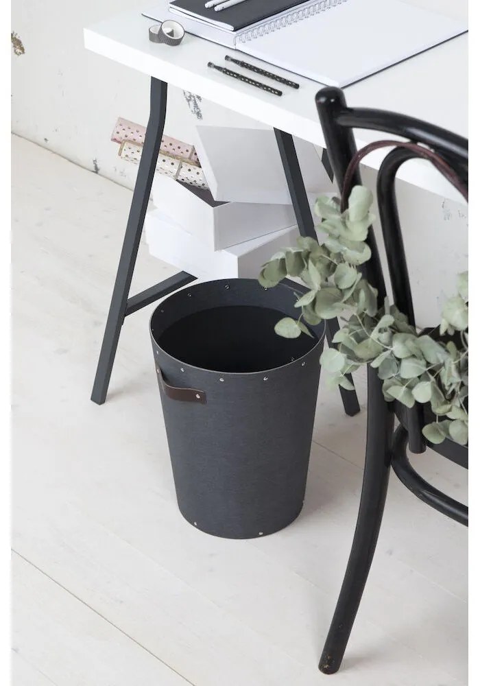 Čierny kancelársky odpadkový kôš Aries Canvas Paper Laminate – Bigso