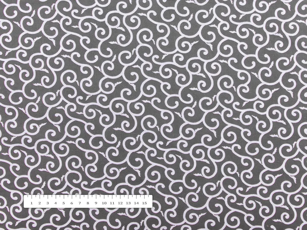 Biante Bavlnený záves Sandra SA-258 Ornamenty na tmavo sivom 130x160 cm