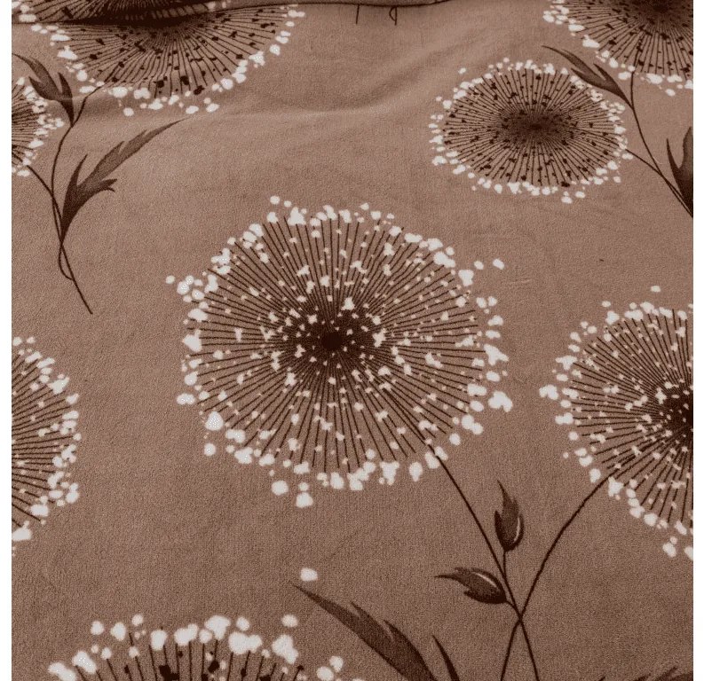 Sada mikroplyšových obliečok PAMPELINO svetlohnedé + plachta mikroplyš SOFT 90x200 cm biela, jednolôžko