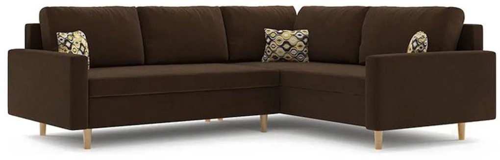 Rohová rozkladacia sedačka ASULA 2,230x75x170,haiti 5/amber 73,pravá