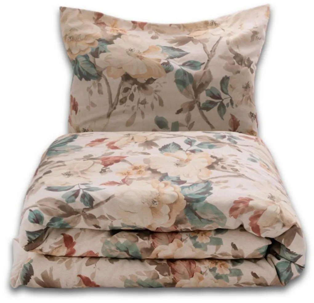 Obliečky zo zmesi bavlny a ľanu Rose, 160 x 200 cm, 2 ks 70 x 80 cm