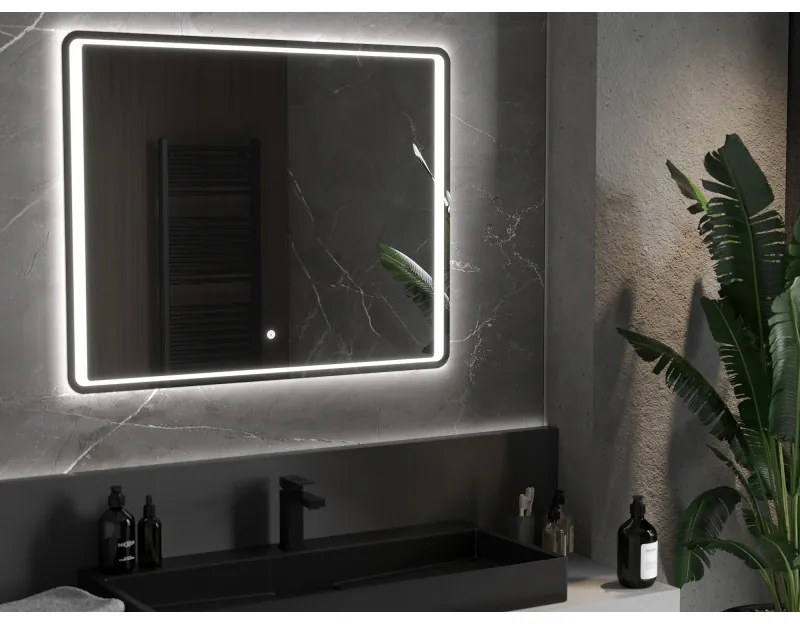 Mexen Zusa, LED kúpeľňové zrkadlo s podsvietením 100x80 cm, 6000K, ochrana proti zahmlievaniu, 9808-100-080-611-00
