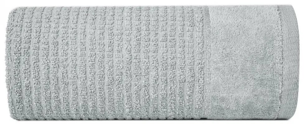 Bavlnená osuška GLORY v sivej farbe s velúrovým okrajom prešitá lesklou niťou Šírka: 50 cm | Dĺžka: 90 cm