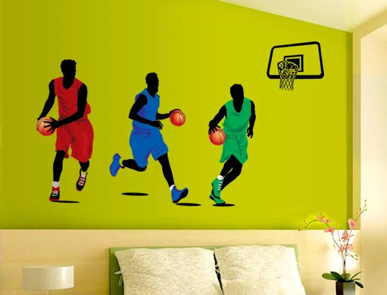 Veselá Stena Samolepka na stenu na stenu Hráči basketbalu