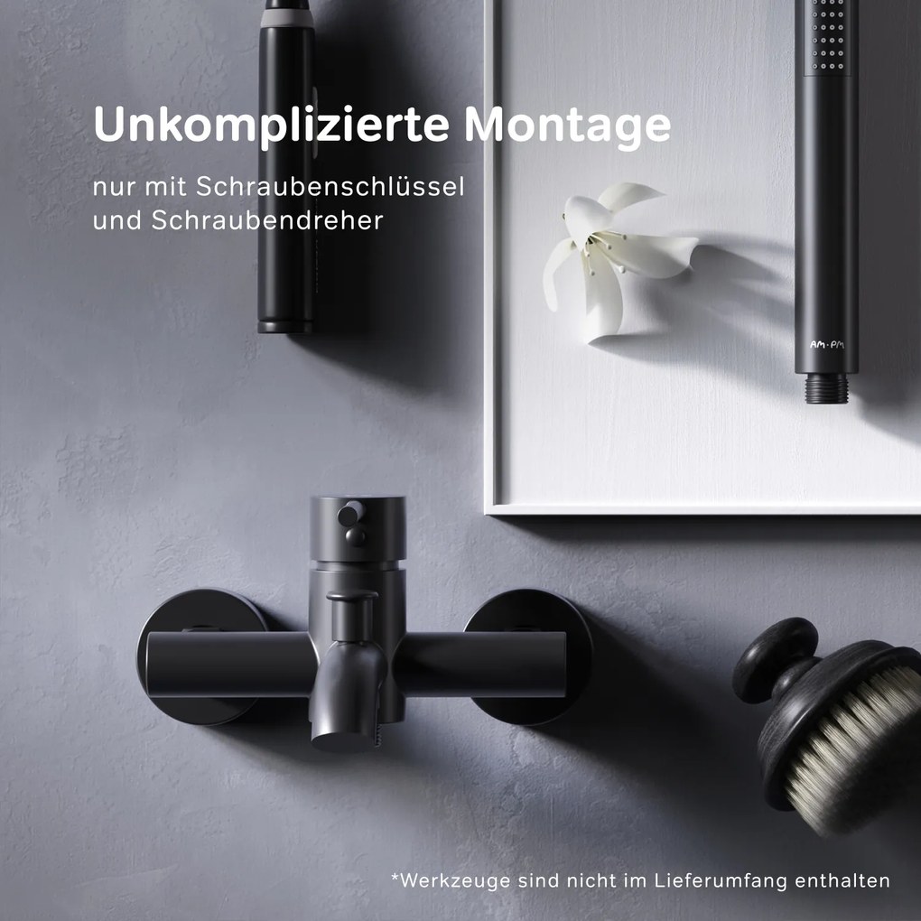 Vaňová a sprchová batéria AM.PM Spike FPA10022 jednopáková, čierna