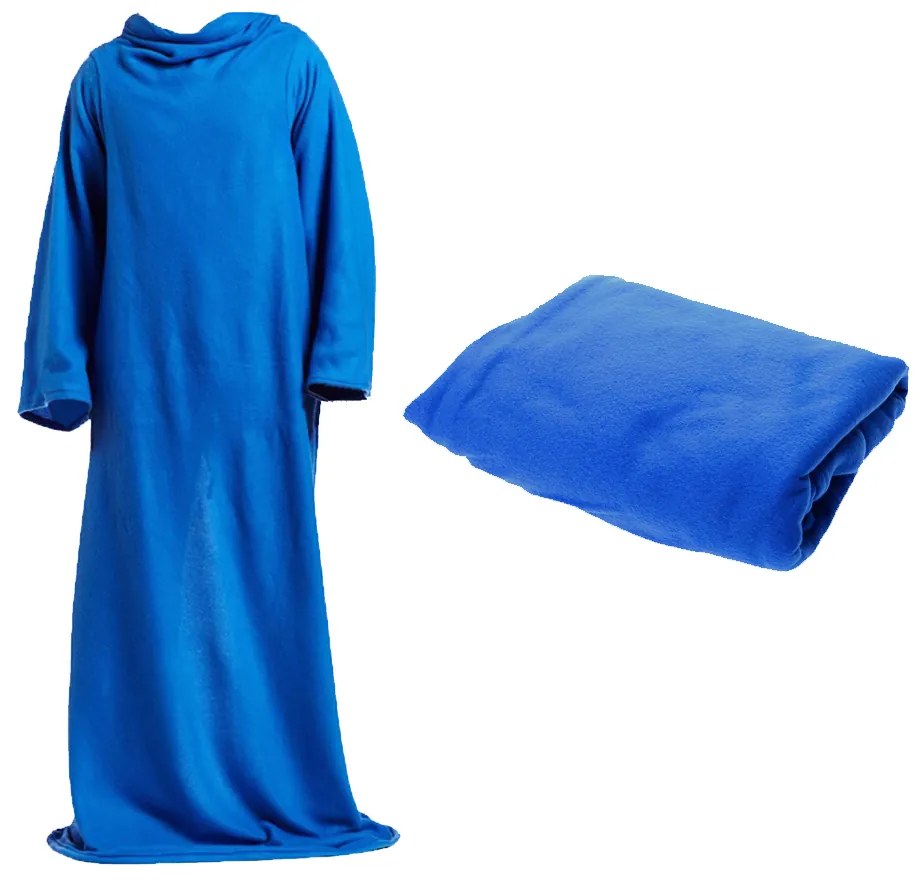 VERK Dlhá televízna deka s rukávmi - blue
