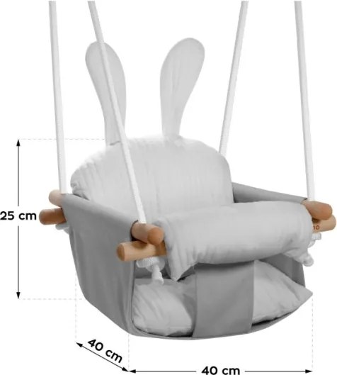 Detská hojdačka Hop 33 Rabbit Grey