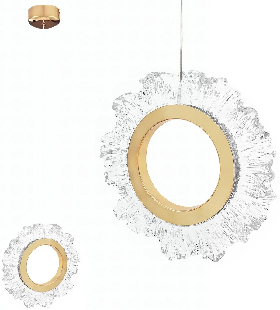 Toolight Toolight, LED závesné osvetlenie 21cm, 5W, 3000K, LHJ102-1CP, zlatá, OSW-60047