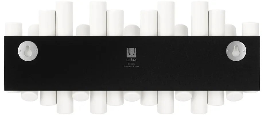 Biely nástenný vešiak z borovicového dreva Picket – Umbra