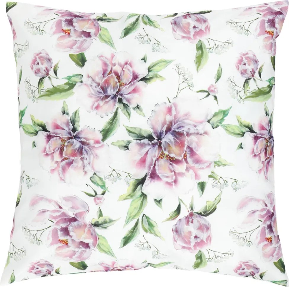 Dekoračný vankúš 45x45 cm, pivonky, zamatový